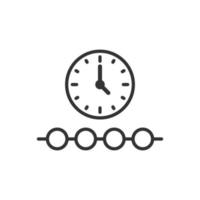 Timeline icon in flat style. Progress vector illustration on white isolated background. Diagram business concept.