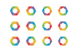 colorfull abstract shape logo vector