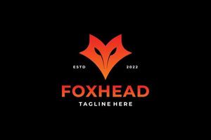 orange fox head startup logo vector