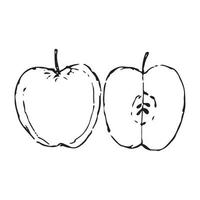 manzana dibujada a mano. ilustración de vector de manzana para diseño con estilo de línea