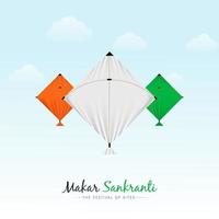 feliz makar sankranti publicación en redes sociales vector