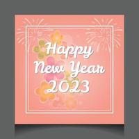 Happy New Year 2023 Vector Design Social Media Template