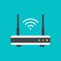 Router flat design art .Vector router. Router and signal symbo vector