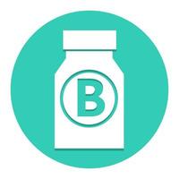 A bottle of vitamin, flat design vector and illustration