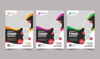 Delicious fast food, cooking, cafe and modern restaurant flyer template design vector