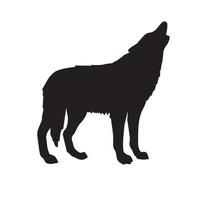 Hand drawn wolf silhouette vector