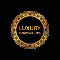 luxury golden mandala frame design vector