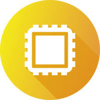 Chips icon in flat design style. Circuit chip signs illustration. png