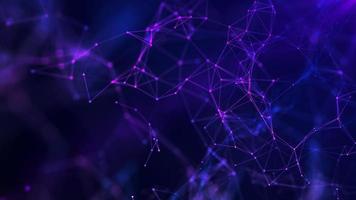 Abstract dark background with moving lines and dots. The concept of big data, technology and science. Network connection. 3d rendering. photo