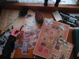 Vintage Desk Top Setting With Typewriter and Old Books In Karachi Pakistan 2022 photo