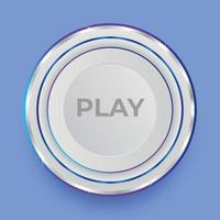 3D buttons play pause on off VECTOR