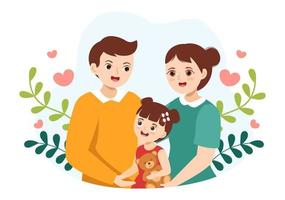 agencia de adopción infantil al llevar a los niños a ser criados, cuidados y educados con amor en dibujos animados planos dibujados a mano ilustración de plantilla vector