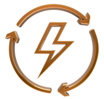 ícone de eletricidade de raio png em fundo transparente