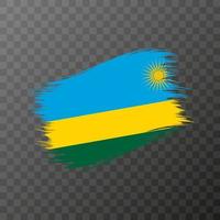 Rwanda national flag. Grunge brush stroke. Vector illustration