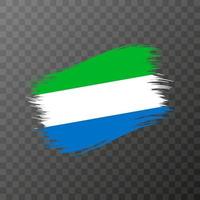 Sierra Leone national flag. Grunge brush stroke. vector