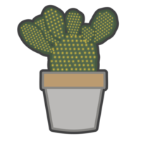 estetisk söt årgång kaktus växter i vas kula tidning png