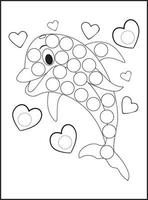 Valentine's Day Dot Markers Activity vector