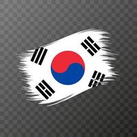 South Korea national flag. Grunge brush stroke. vector