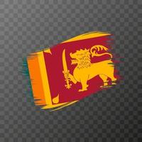 Sri Lanka national flag. Grunge brush stroke. vector