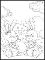 Valentines Day Coloring Pages vector