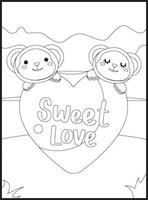 Valentines Day Coloring Pages vector