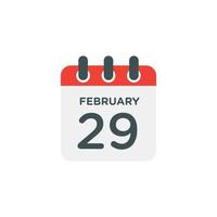 calendario del día bisiesto 29 de febrero ilustración vectorial de diseño. vector