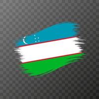 Uzbekistan national flag. Grunge brush stroke. vector