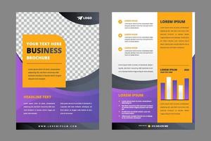 Gradient Purple and Yellow Corporate Broschure Template vector