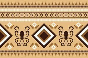 Ethnic fabric pattern geometric style. Sarong Aztec Ethnic oriental pattern traditional orange background. Abstract,vector,illustration. use for texture,clothing,wrapping,decoration,carpet. vector