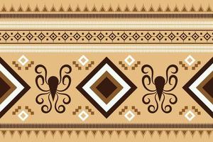 Ethnic fabric pattern geometric style. Sarong Aztec Ethnic oriental pattern traditional orange background. Abstract,vector,illustration. use for texture,clothing,wrapping,decoration,carpet. vector