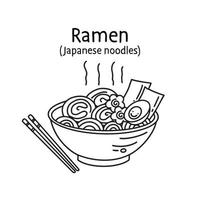 ramen - ilustración de vector de comida japonesa.