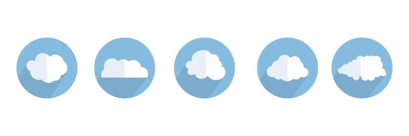 Clouds icon set. Cloud icons for cloud computing web and app. Vector design.