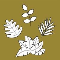 Wild Plants Leaf Leaves Nature Digital Stamp Sticker Outline vector