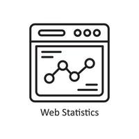 ilustración de diseño de icono de contorno de vector de estadísticas web. símbolo de gestión de datos y negocios en el archivo eps 10 de fondo blanco