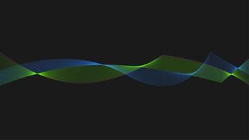 ciencia de onda futurista abstracta, banner de tecnología con líneas de cuadrícula azul sobre fondo negro. diseño de tecnología moderna. ondas lineales dinámicas vector