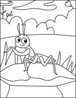 Cute Insects Coloring Pages For Kids vector