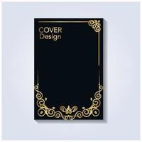 golden vintage cover design on black vector