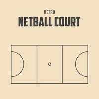 ilustración de stock de vector de cancha de netball retro