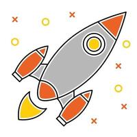 Spaceship icon, suitable for a wide range of digital creative projects. vector