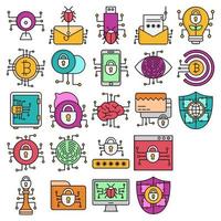 cyber security and network protection icons, suitable for a wide range of digital creative projects. vector