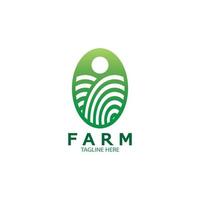 Farm  agriculture organic  logo design illustration of agriculture business, crop field, pasture, milk, Design Concept, Creative Symbol, Icon,Template vector