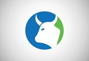 Creative Cow head logo design, Vector design template