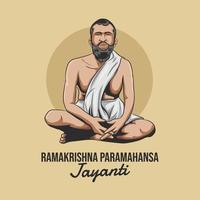 Ramakrishna Paramahansa jayanti Vector Illustration. Birth of Ramakrishna Paramahamsa