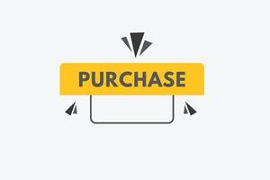 purchase text Button. purchase Sign Icon Label Sticker Web Buttons vector