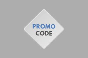 promo code text Button. promo code Sign Icon Label Sticker Web Buttons vector