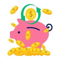 Piggy bank coin investment vector illustration