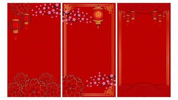 feliz año nuevo chino 2023, año del conejo, concepto de año nuevo lunar con linterna o lámpara, adorno y fondo de oro rosa para la venta, pancarta, afiches, plantillas de diseño de portada, medios sociales de alimentación vector