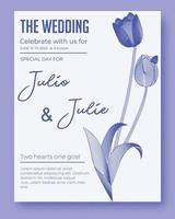 wedding card template editable with floral ornament vector