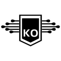 diseño del logotipo de la letra ko. diseño creativo inicial del logotipo de la letra ko. concepto de logotipo de letra inicial creativa ko. diseño de letras ko. vector