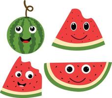 Watermelon cartoon slices vector